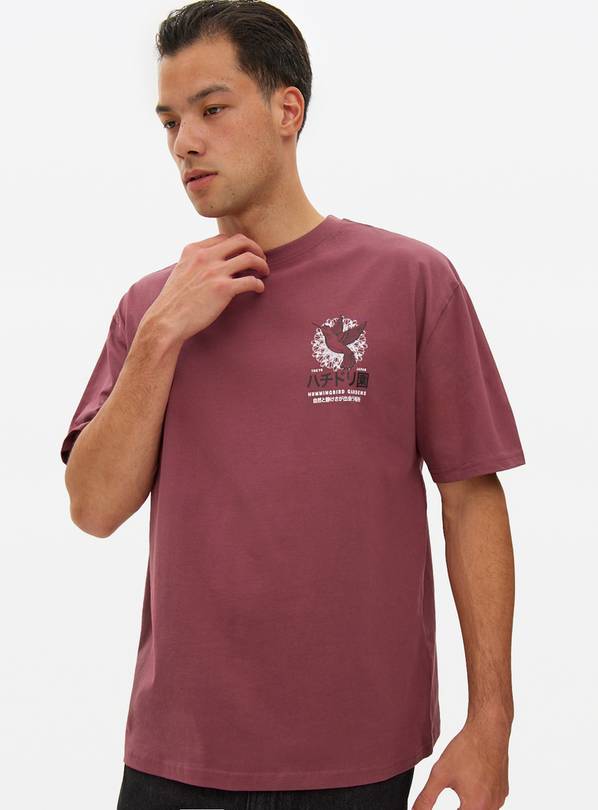 Dark Red Graphic Relaxed T-Shirt XL